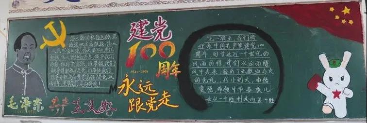 向党的100周年献礼我校开展庆建党100周年主题黑板报评比活动