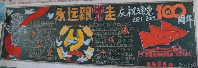 向党的100周年献礼我校开展庆建党100周年主题黑板报评比活动